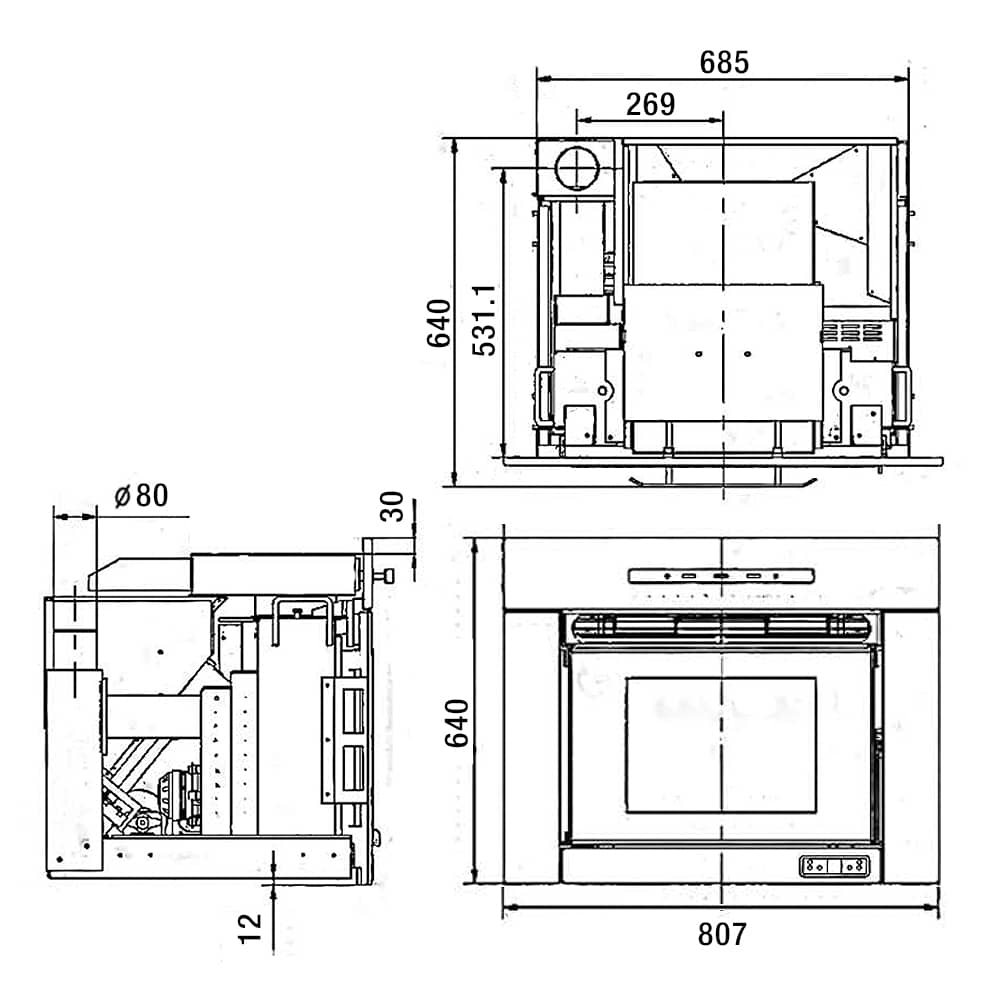 Enervill estufa de pellets Insertable Ulises 12 Kw - Imagen 4